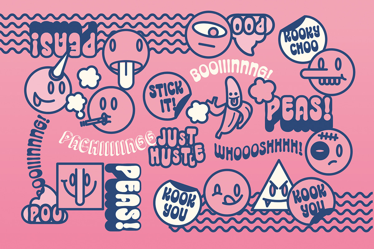 Koooky | retro font, a Sans Serif Font by Drawwwn (Photo 9 of 9)