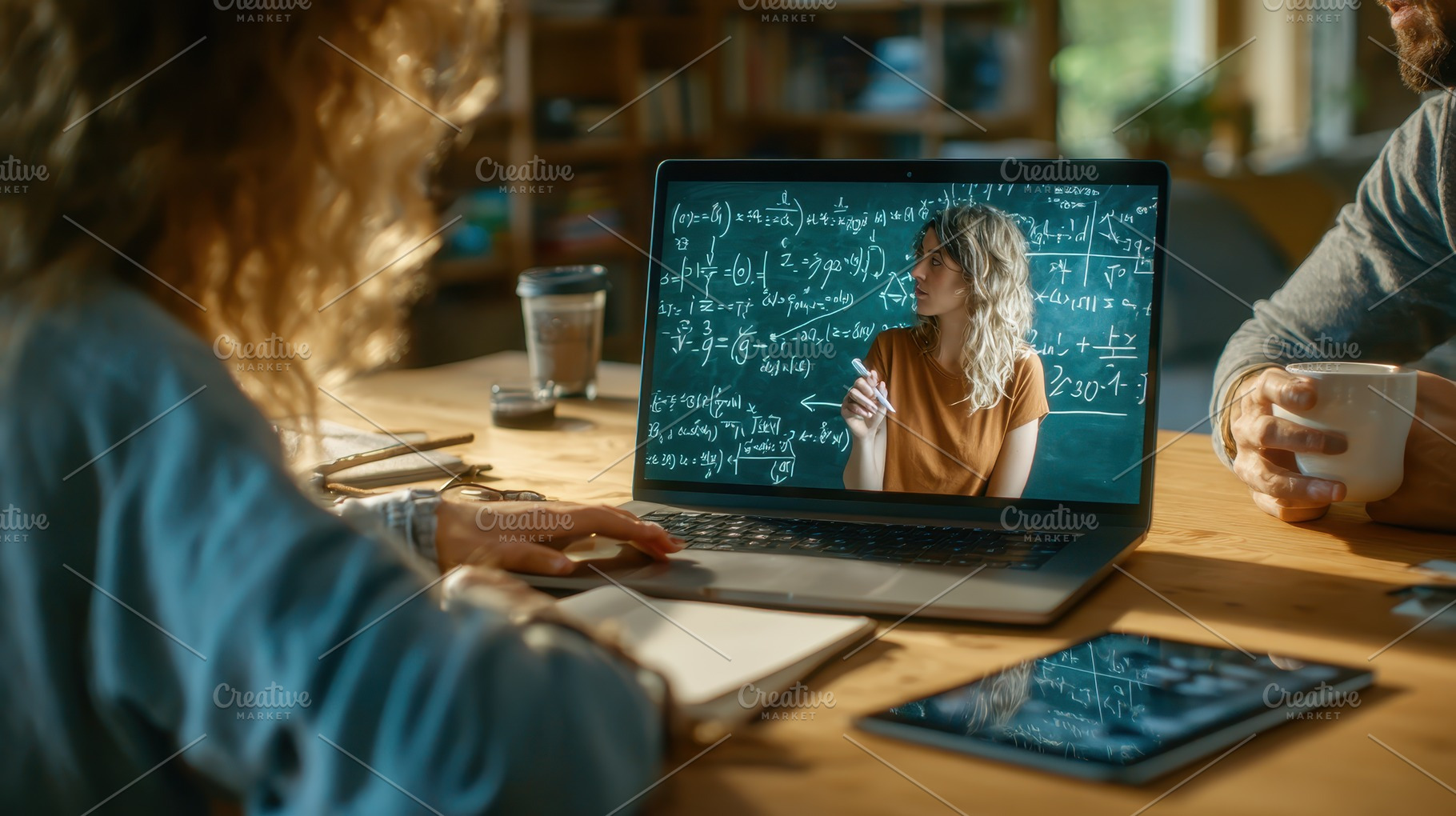 Online Math Tutoring Session Couple, a Photo by Pixeness Studio
