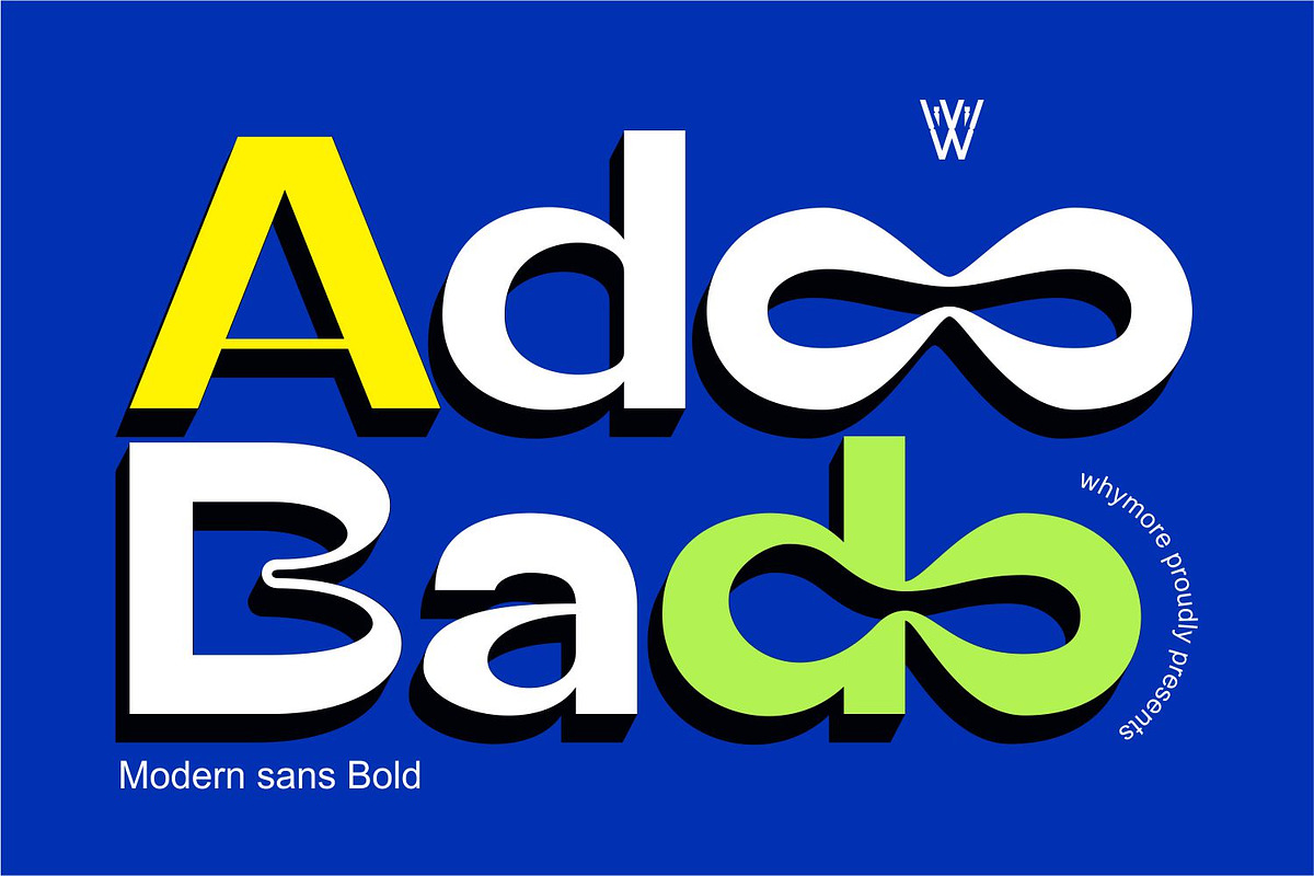 Adoo Bado Sans Bold - Clean Modern, a Sans Serif Font by WhymoreArt (Photo 1 of 9)