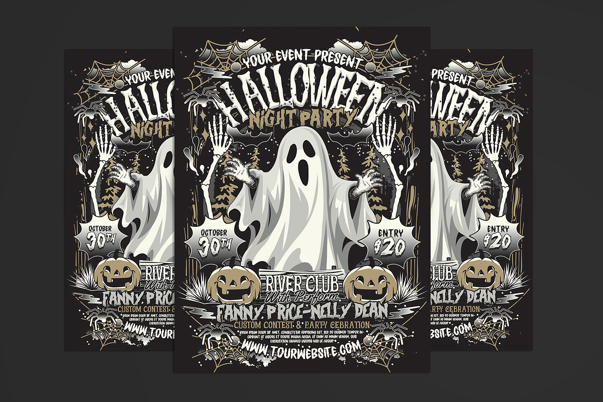 Halloween Night Party Flyer, a Flyer Template by Muhamad Iqbal hidayat (Photo 1 of 4)