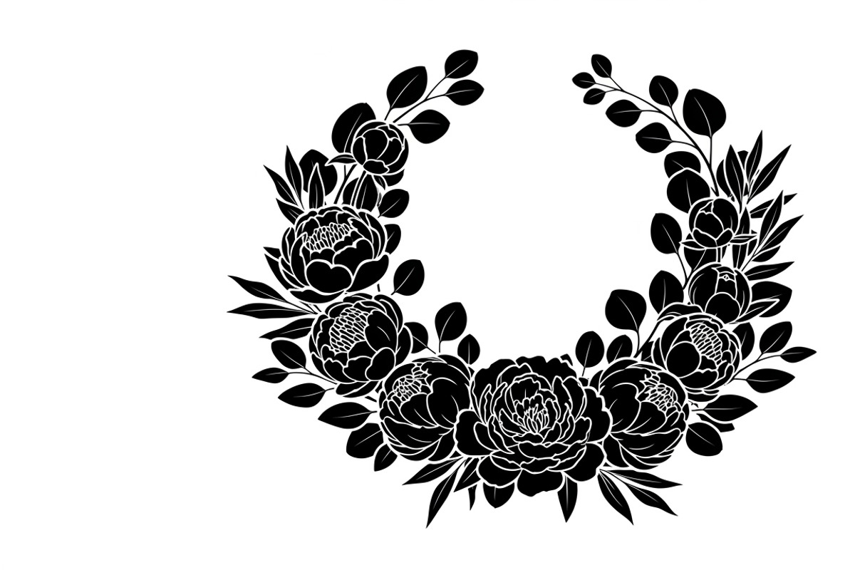 Elegant floral wreath silhouette, an Illustration by Amazin_art (Photo 15 of 41)