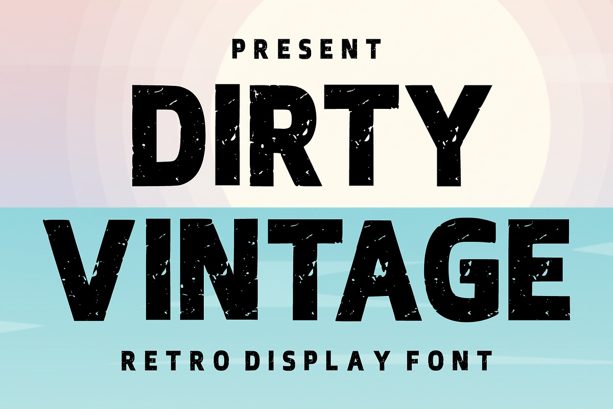 Dirty Vintage Retro Distressed Font, a Sans Serif Font by Fourteen Letter (Photo 1 of 8)