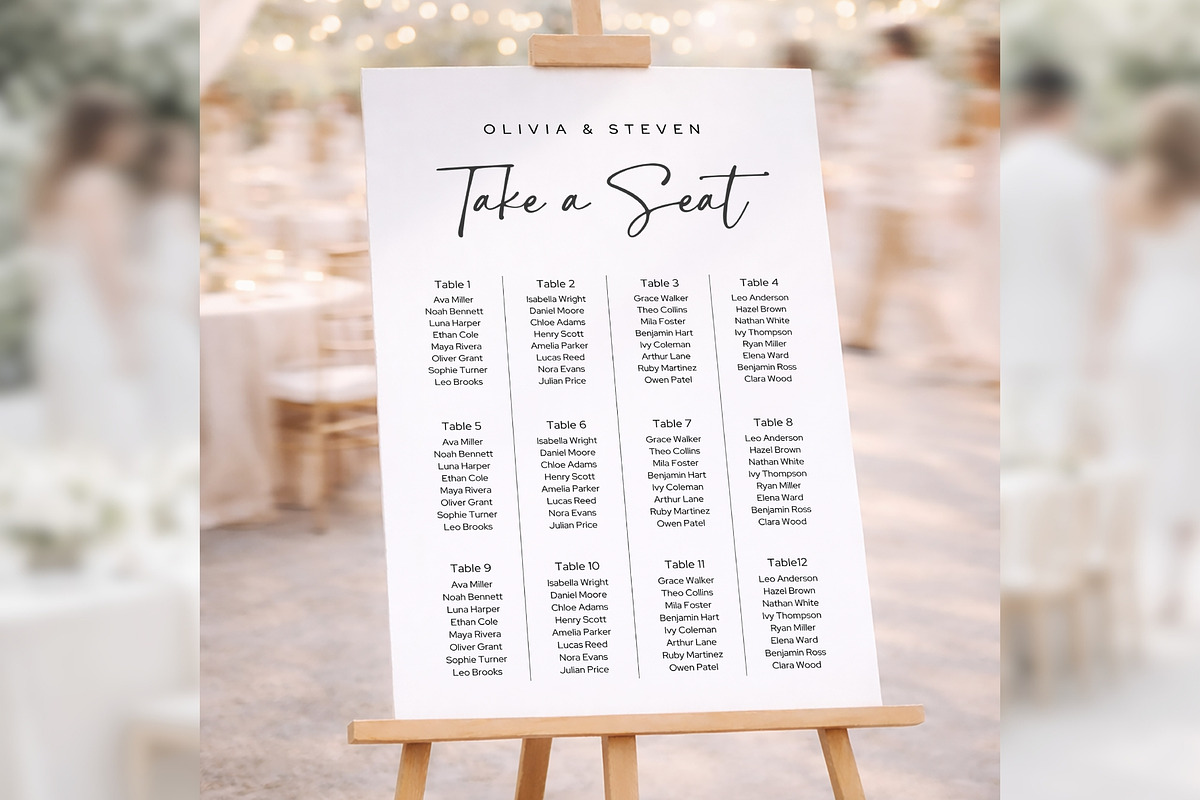 Modern Script Seating Canva bd007, a Poster Template by TyphoonStudio (Photo 1 of 10)
