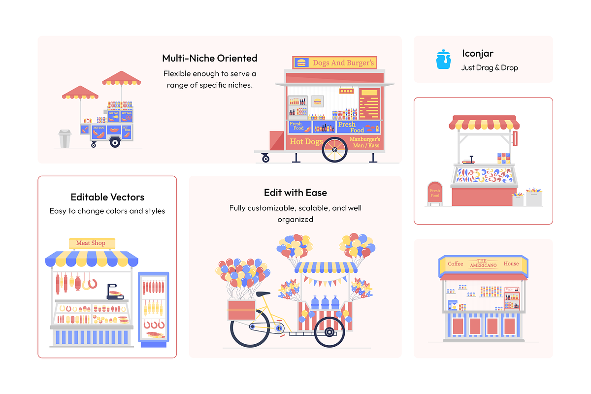 Food Stall Vector Set, a Duotone Icon by Brickclay (Photo 4 of 5)