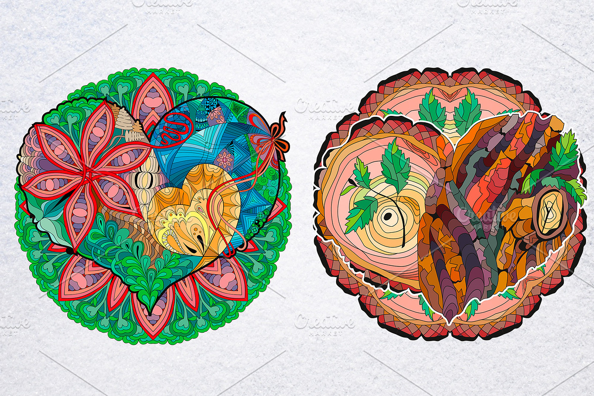 Hearts zentangle 2, a Decorative Illustration by Watercolor fantasy (Photo 6 of 8)