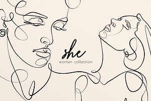 SHE - One line art women set