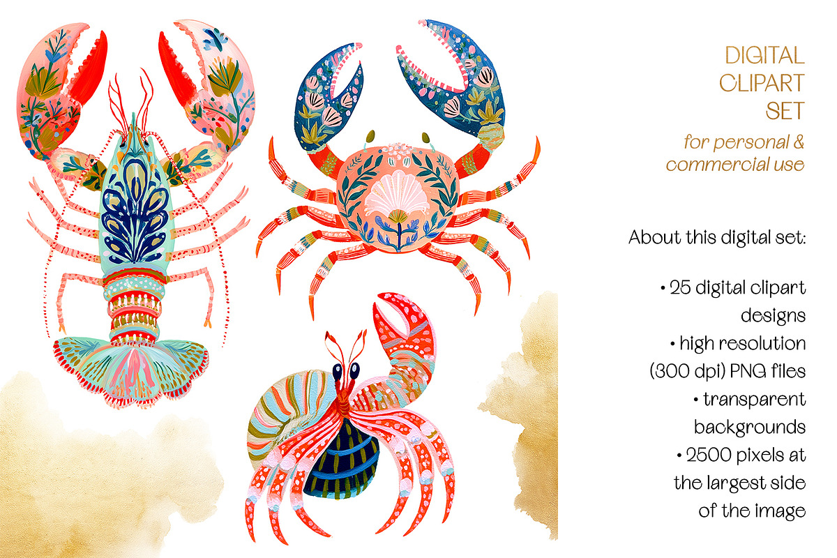 Tropical Folk Art Reef Clipart, a Decorative Illustration by The Dutch Lady Designs (Photo 6 of 10)
