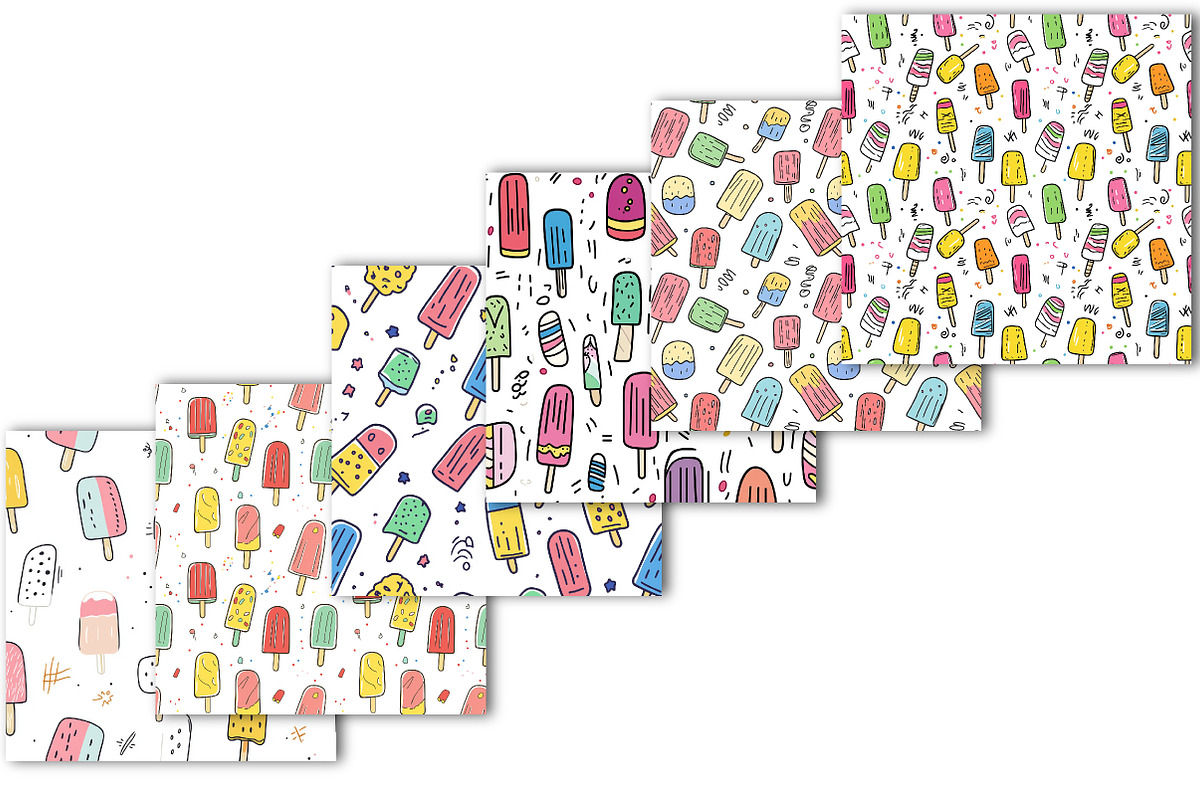 Summer Ice Cream Seamless Pattern, a Pattern Graphic by OK Design (Photo 3 of 5)