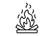 Bonfire Line Icon, an Icon by Pexelpy (Thumbnail 2 of 2)