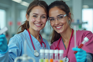 Female healthcare professionals hold, a Health & Medical Photo by angellodeco