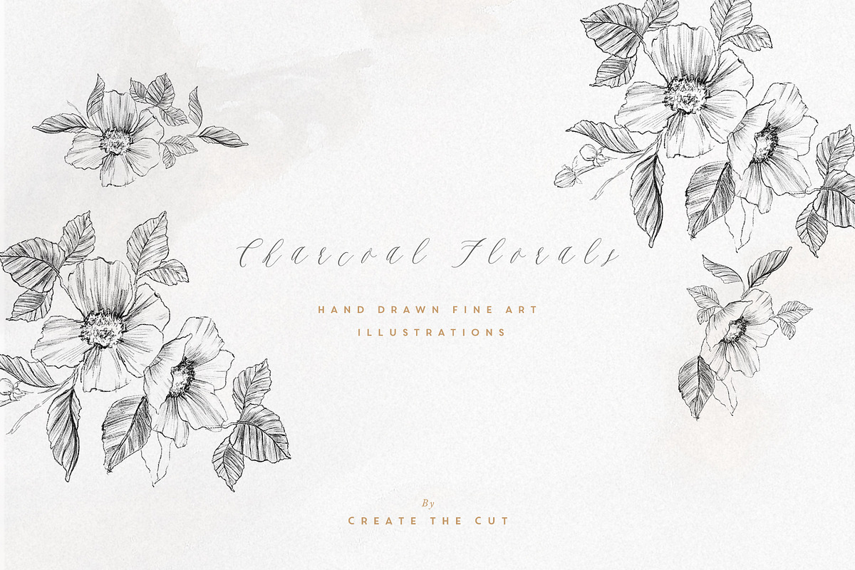 Charcoal Florals, an Illustration by Create The Cut (Photo 1 of 5)
