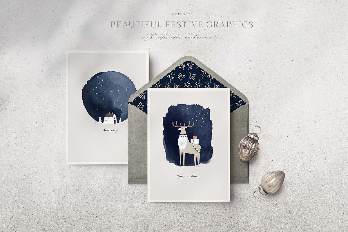 200+ Silent Christmas watercolor set, an Animal Illustration by Tabita's shop (Photo 4 of 17)