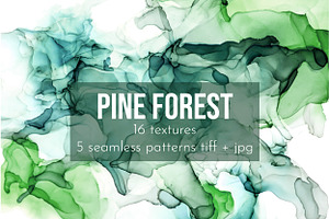 Green Alcohol Ink Textures