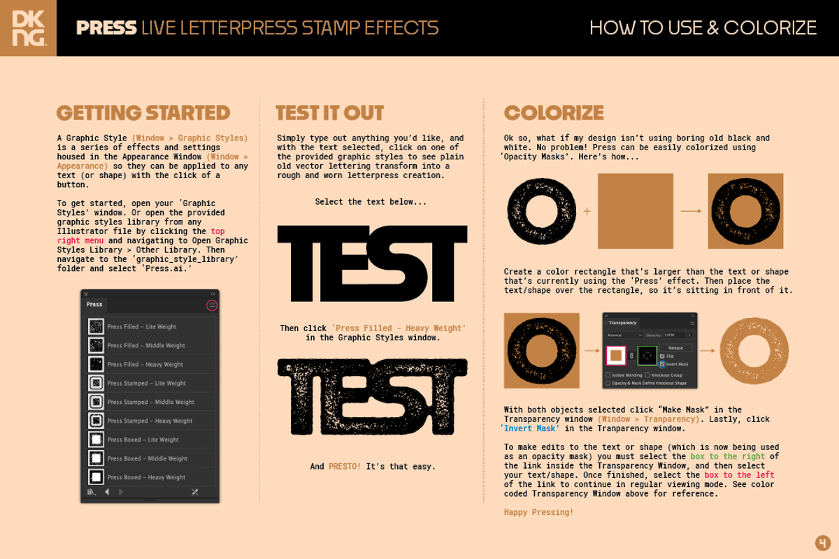 Press: Live Letterpress Stamp Effect, a Layer Style Add-On by DKNG Studios (Photo 4 of 4)