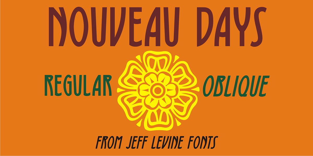 Nouveau Days JNL, a Sans Serif Font by Jeff Levine Fonts