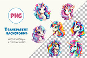 Big bundle of Cute unicorns. TShirt, an Animal Illustration by KENO Mascots (Thumbnail 4 of 10)