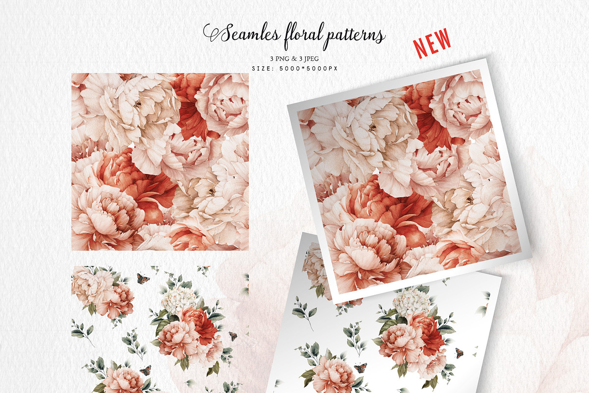 Watercolor Floral Bundle, a Texture Illustration by ollalya (Photo 63 of 112)