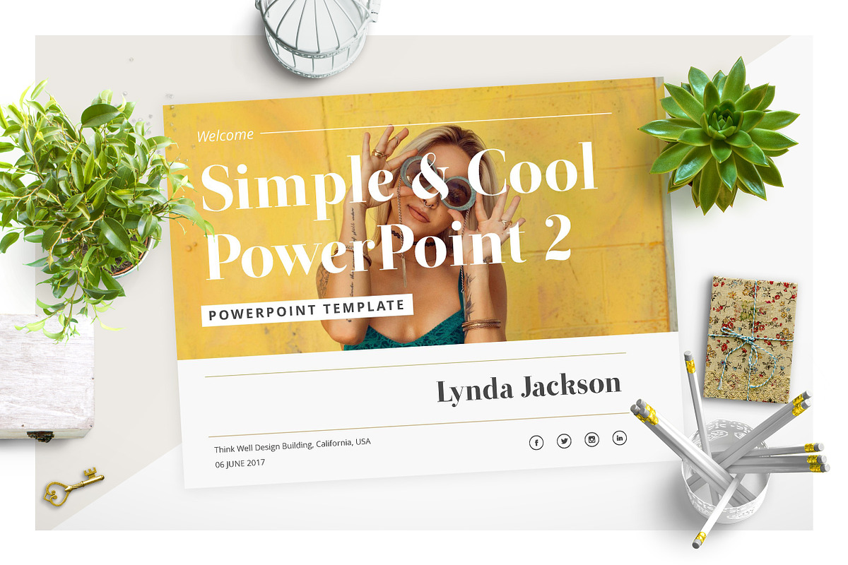 Simple & Cool PowerPoint Template 2, a Presentation Template by Wipavee (Photo 1 of 5)