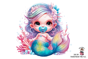 Cute Baby Mermaid PNG Bundle, a Graphic by Clipart Bloom (Thumbnail 6 of 11)