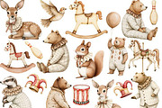 Watercolor Cute Circus Party, an Animal Illustration by JackArt (Thumbnail 3 of 6)