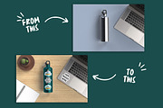 Stainless Steel Water Bottle Mockup, an Advertising Mockup by Rami's Mockups (Thumbnail 2 of 9)