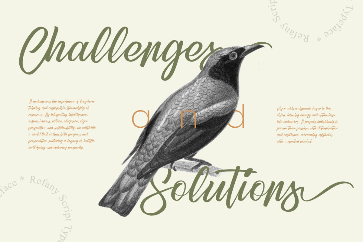 Refany Script Elegance Font, a Script Font by Catalystco Studio (Photo 5 of 7)