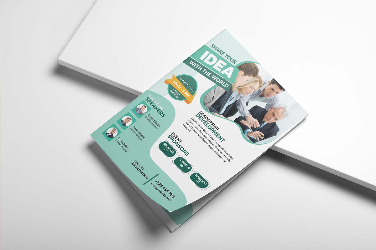 Conference Flyer Template, a Flyer Template by Creativpixl (Photo 3 of 5)