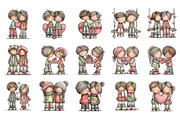 Sweet Pastel Valentine Couple PNG, an Illustration by SinaCreation (Thumbnail 8 of 11)