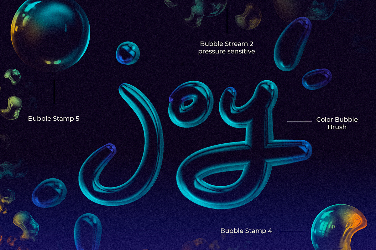 Bubble brushes for PROCREATE, a Brush Add-On by PixelJungle (Photo 2 of 3)