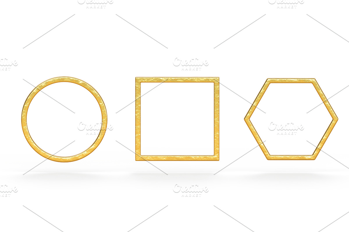 Gold metal frames, yellow round, an Object 3D Model by Marozhkastudio
