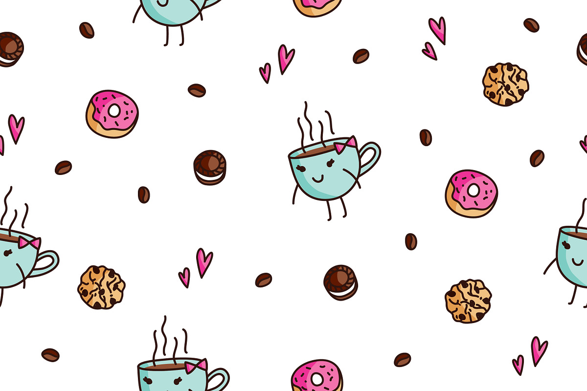 Coffee and Sweets, vector set, a Pattern Graphic by redcollegiya design (Photo 5 of 5)