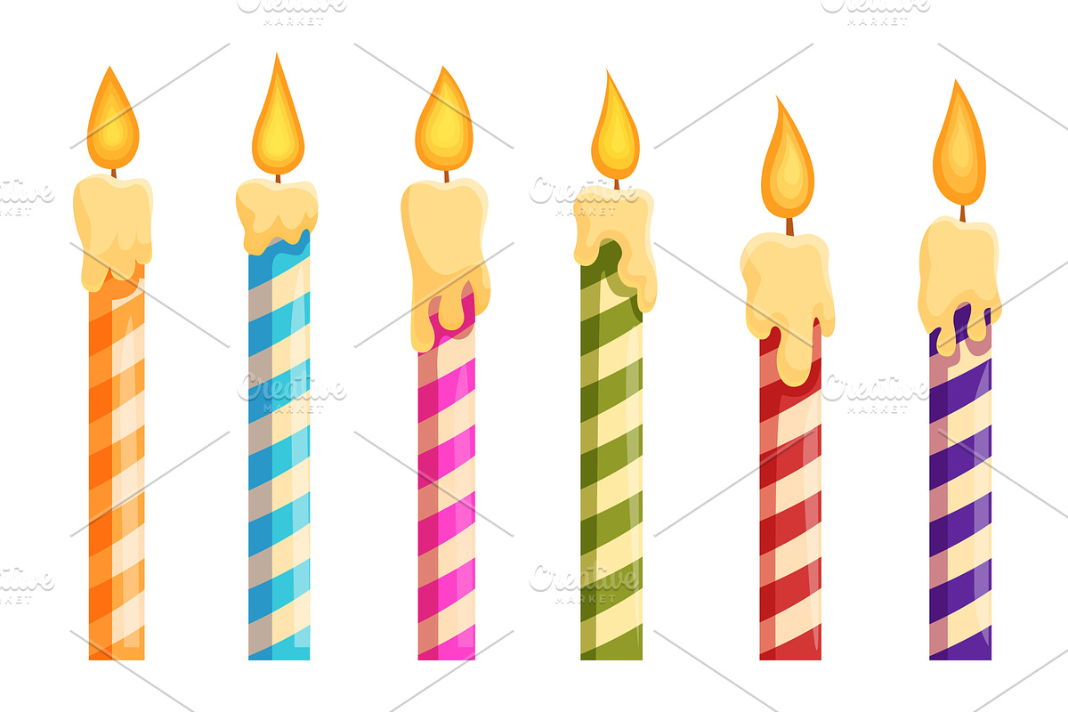 Cartoon burning birthday candles, an Illustration by Valerie Bodnar