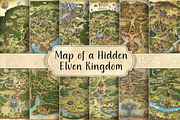 Map of a Hidden Elven Kingdom, a Background Graphic by Curve Design (Thumbnail 1 of 4)