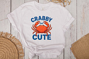 Crabby but Cute Beach Crab Summer, an Animal Illustration by CraftArtStudio (Thumbnail 3 of 4)