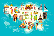 Bali map and Bali set art, a Decorative Illustration by Rimma (Thumbnail 2 of 3)