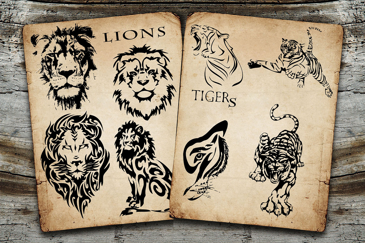 Lion and tiger logo, an Icon by AnastasiyaOleynik (Photo 1 of 6)