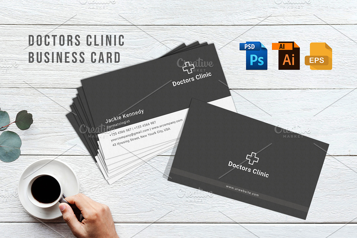 Doctors Clinic Business Card, a Business Card Template by graphicsunday (Photo 1 of 4)