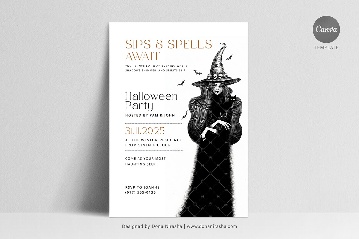Halloween Canva Invitation - Temp 13, a Marketing Template by BloomToLife By Dona (Photo 1 of 3)