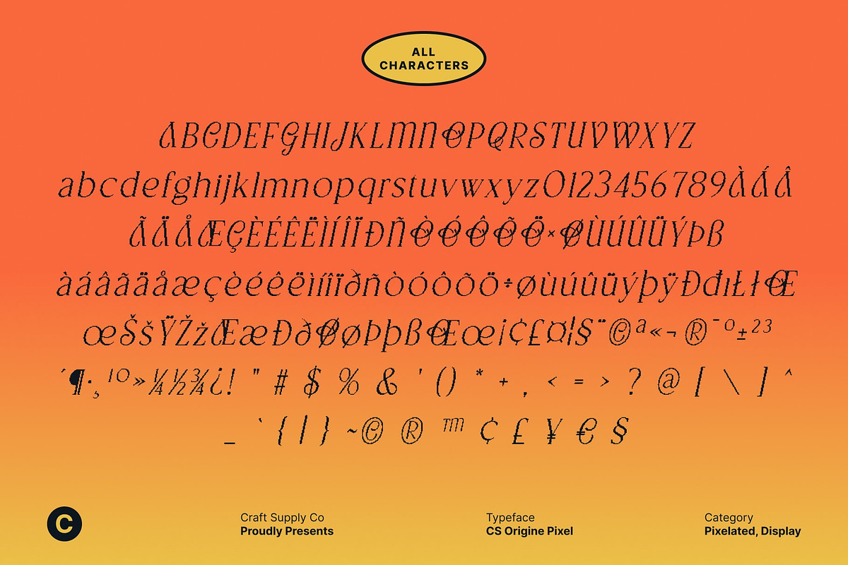 CS Origine Pixel, a Serif Font by Craft Supply Co. (Photo 8 of 8)