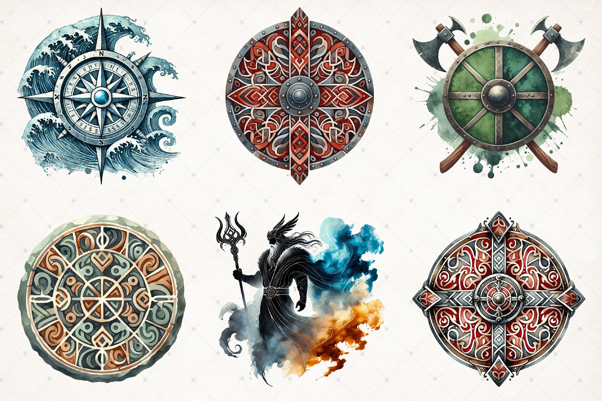 Watercolor Viking Times Clipart PNG, an Illustration by SinaCreation (Photo 4 of 5)