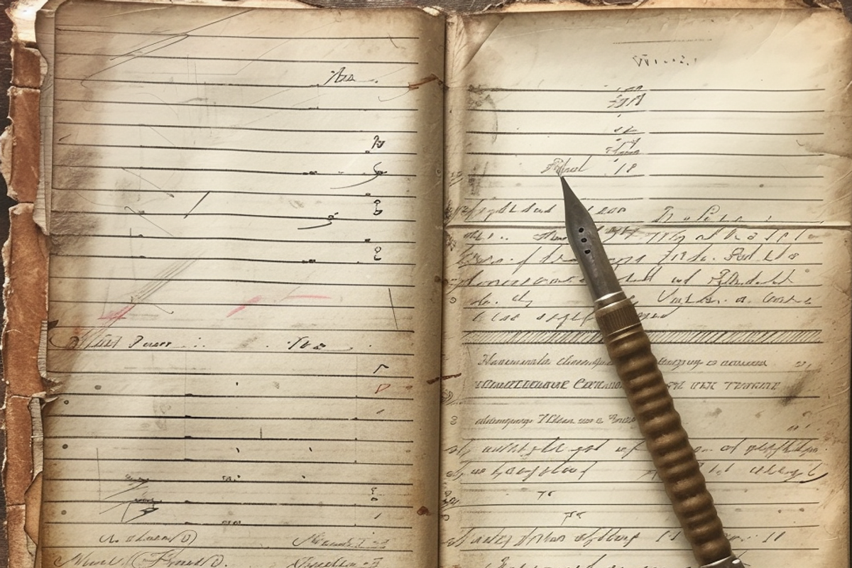 Vintage Ledger Paper, a Background Graphic by Printable Treasure (Photo 6 of 7)