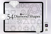 54 Procreate diamond Shapes brashes, a Brush Add-On by Luuuka studio (Thumbnail 1 of 3)
