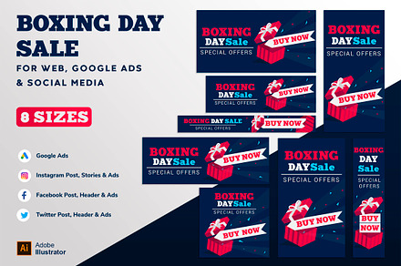 Boxing Day Offer & Gift Web Banners, a Templates & Theme by nagaredesignstudio
