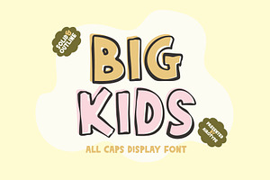 Big Kids | AllCaps Outline Ugly Font, a Sans Serif Font by Airotype