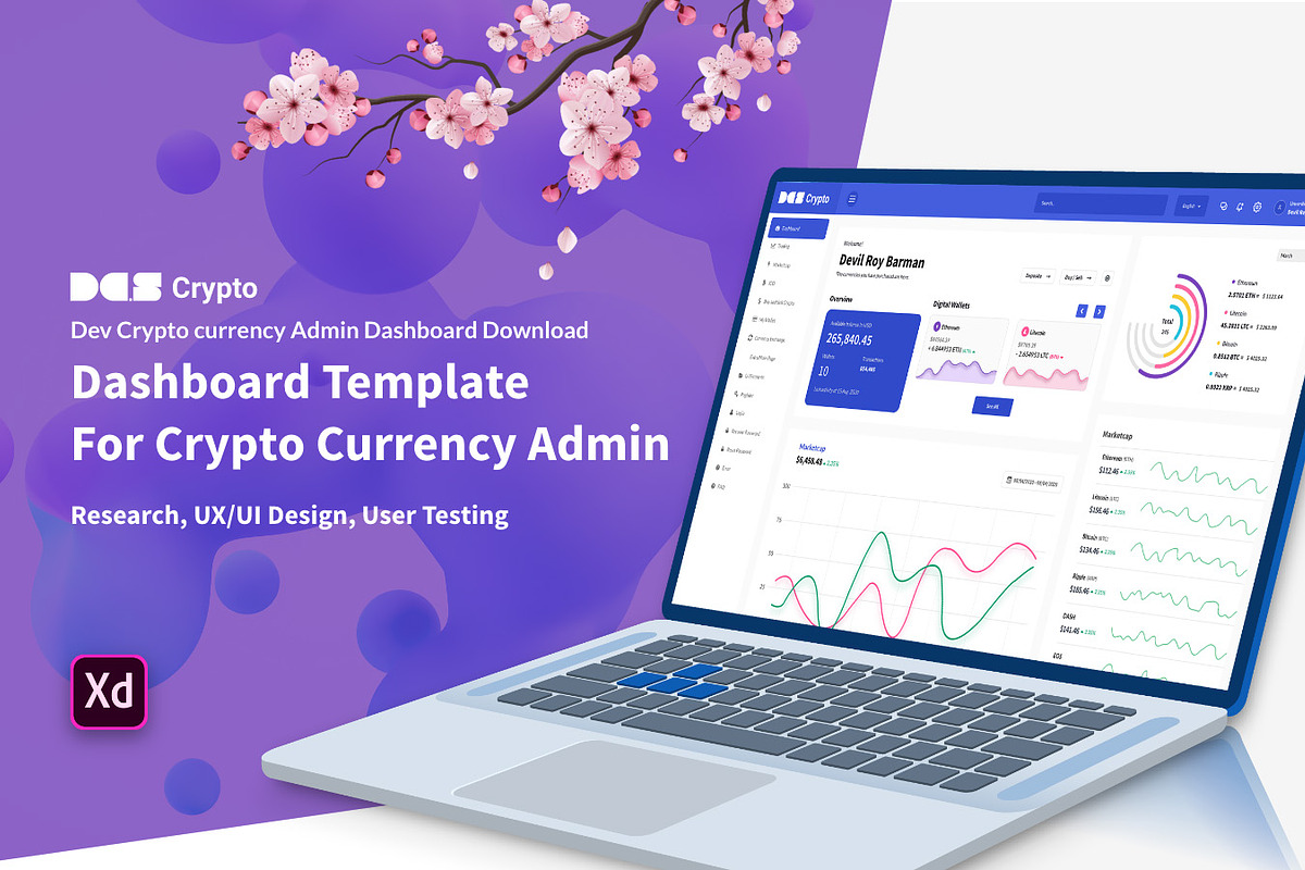 Dev Crypto currency Admin Dashboard, a Landing Page Template by litoondev (Photo 1 of 2)