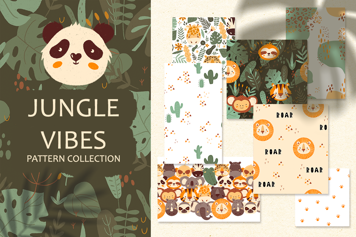Jungle Pattern Collection, a Pattern Graphic by moolesya (Photo 1 of 8)