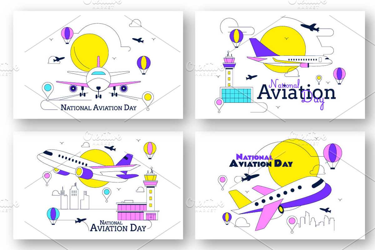 10 National Aviation Day, a Transportation Illustration by denayunebgt (Photo 3 of 4)