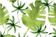 watercolor tropical leaves, patterns, an Illustration by Olesya Morokhovets (Thumbnail 7 of 11)