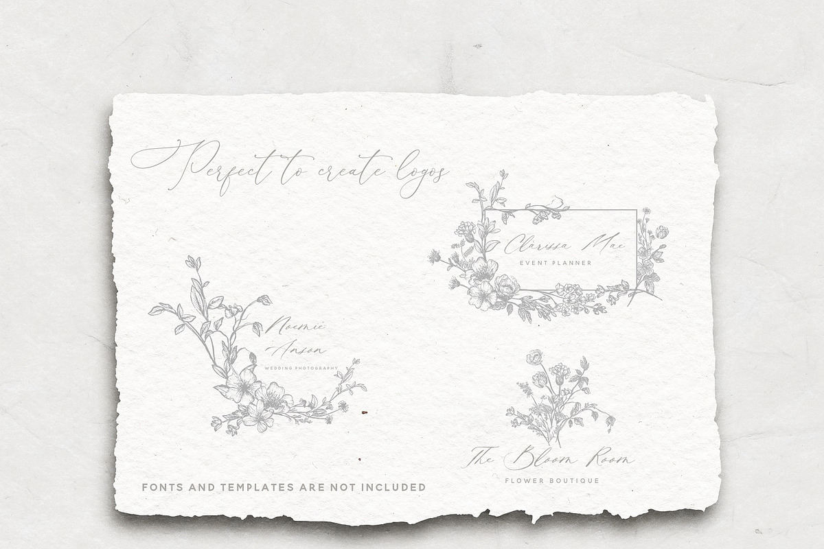 Line Art Wildflowers Clipart, a Decorative Illustration by BlumenSoul (Photo 8 of 9)
