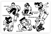 36 Skateboarding Elements x2 Styles, a Graphic by monkik (Thumbnail 11 of 25)